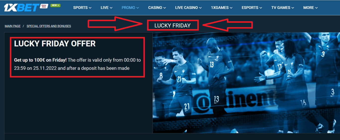 Lucky Friday bonus offer 1xBet in Uganda